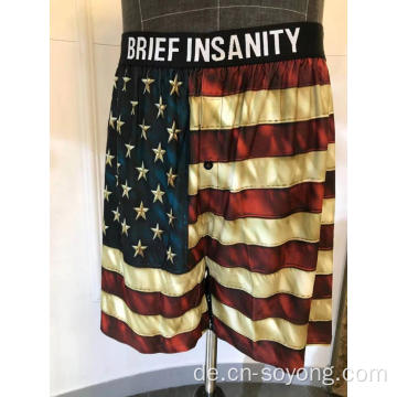 Herren Freizeit US-Flagge Gedruckt unter Shorts